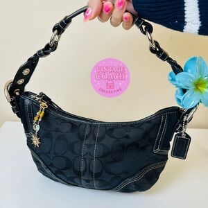 Beautiful Black Monogram Coach Hobo Shoulder Bag